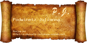 Podwinetz Julianna névjegykártya